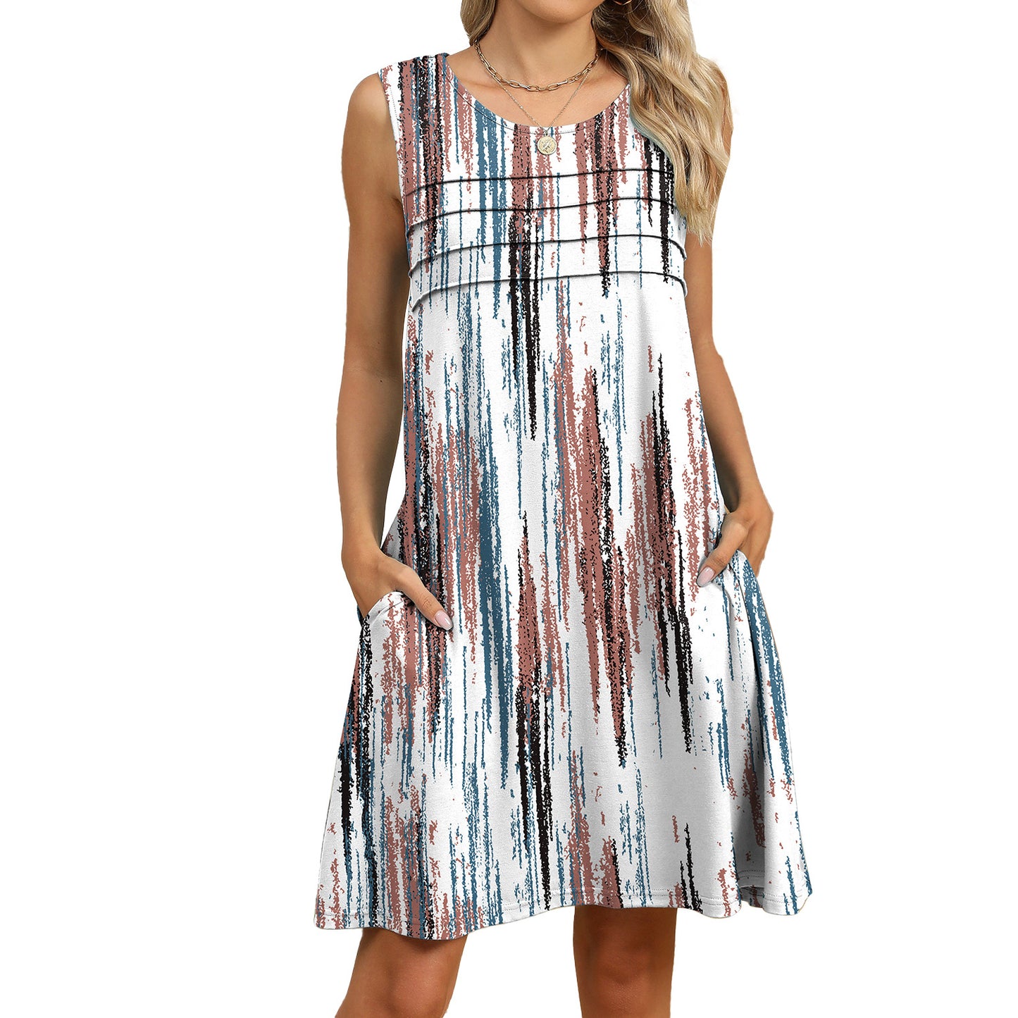 Women's Cool Printed Loose Pockets Dress Dresses