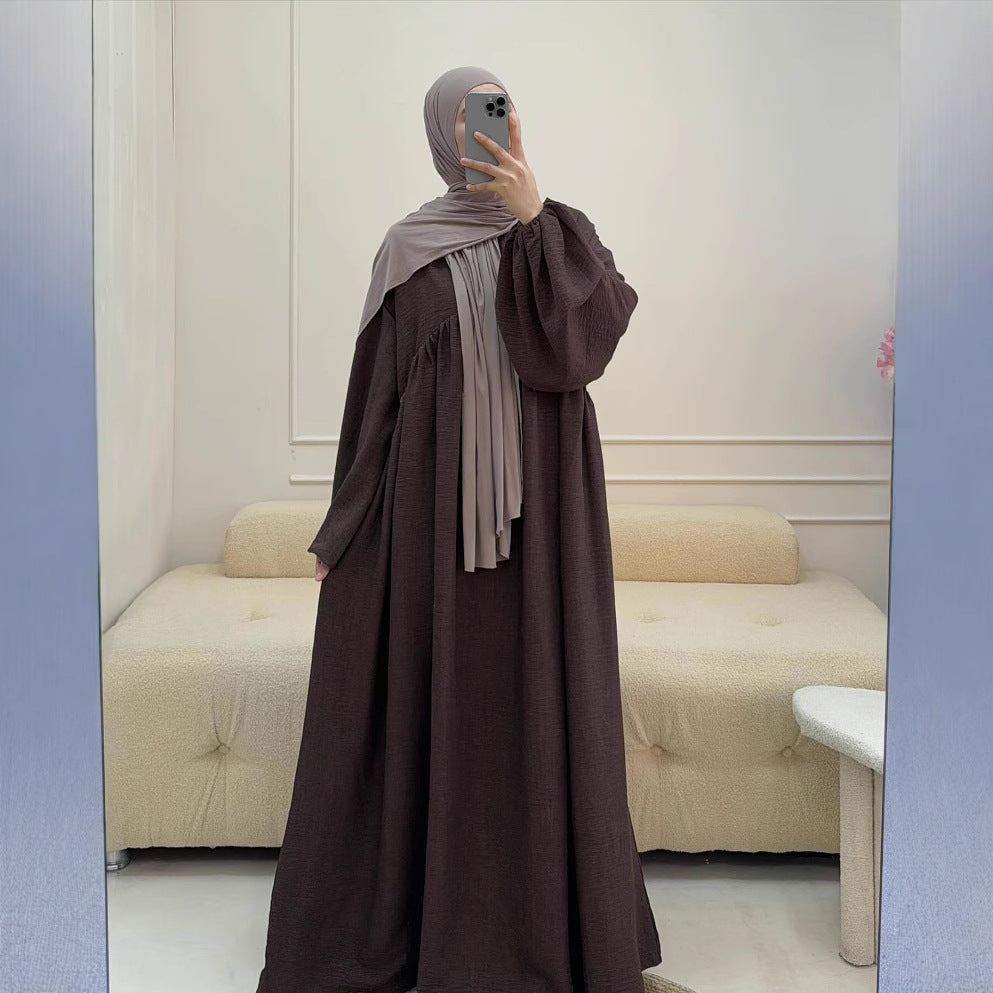Women's Muslim Wear Robe Solid Color Loose Dresses