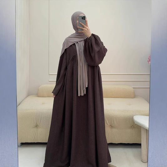 Women's Muslim Wear Robe Solid Color Loose Dresses
