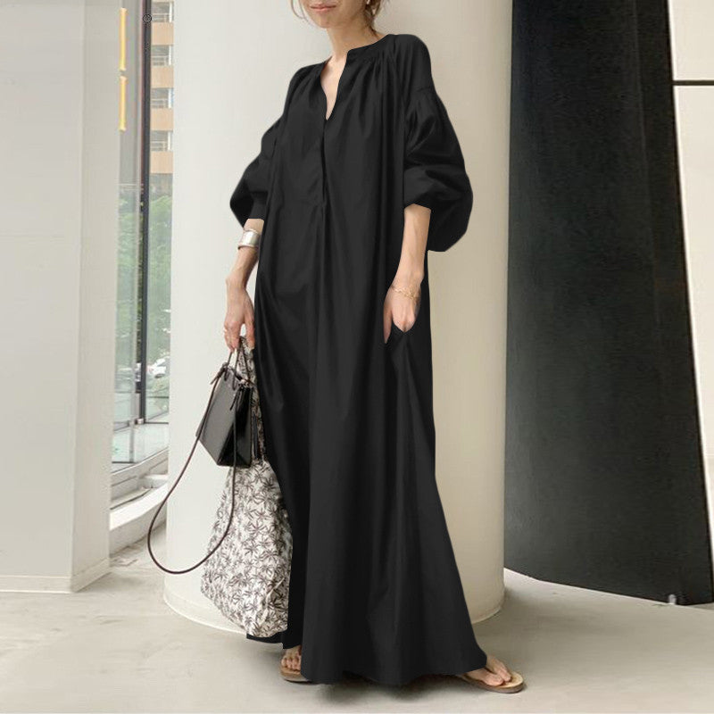 Women's Linen Dress Style Simple Loose Casual Dresses
