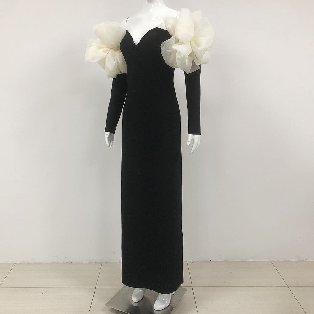 Women's Fashion Slimming Flower Tube Bandage One-piece Dress Tops