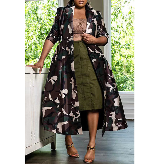 Innovative Classy Comfortable Camouflage Printing Trench Coats