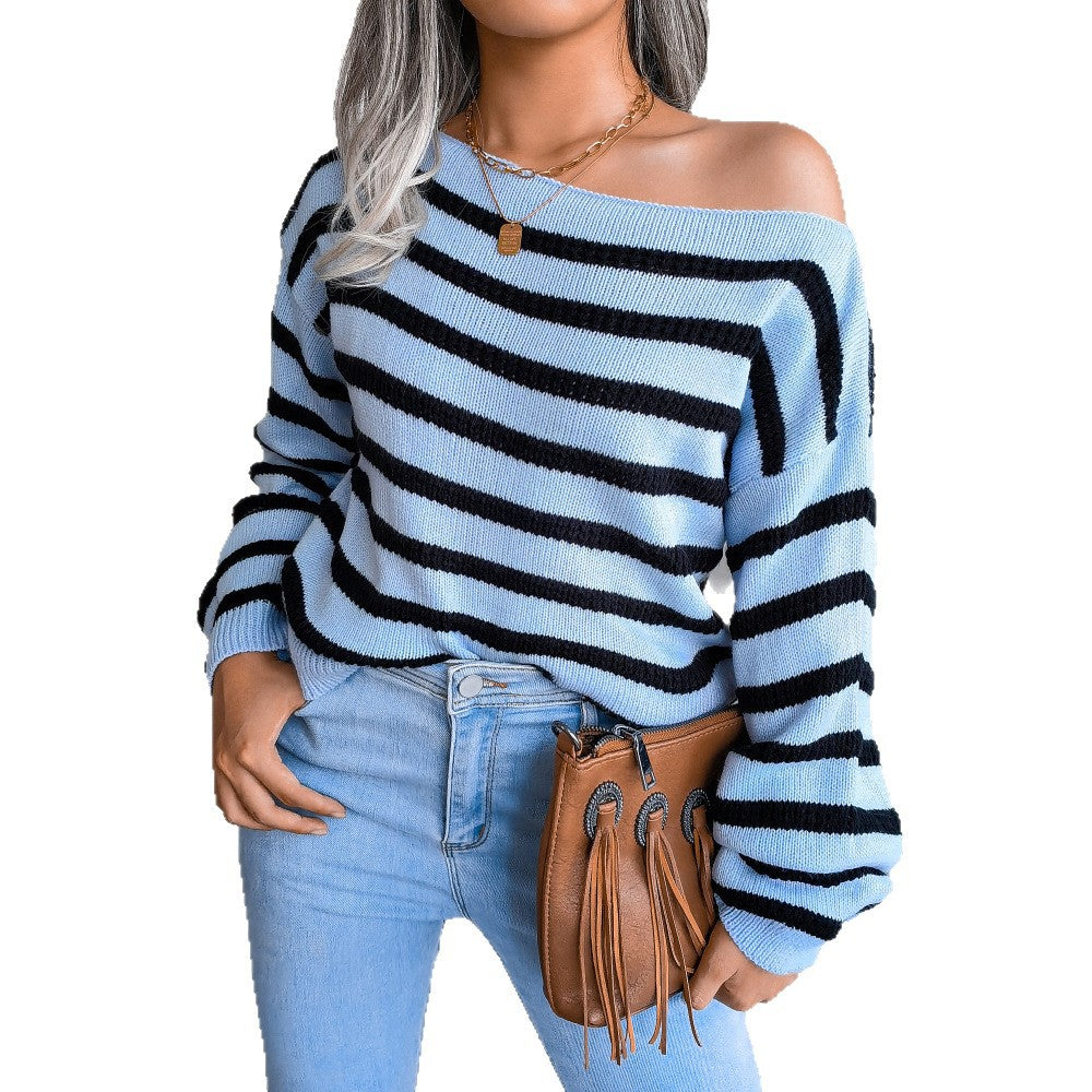 Women's Clearance Casual Loose Striped Knitted Clothing
