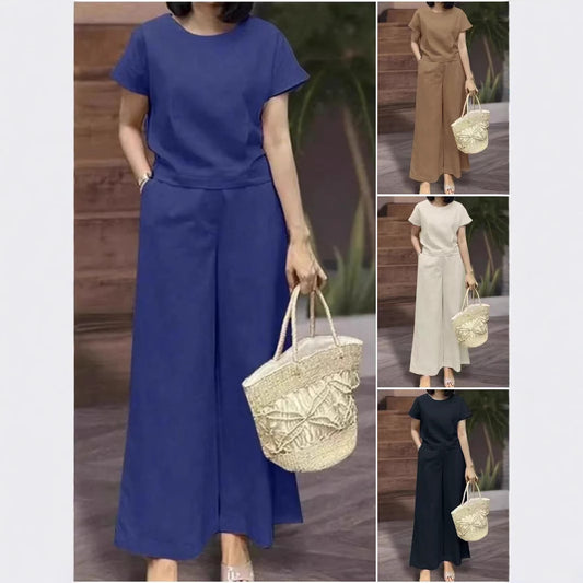 Women's Summer Two-piece Solid Color Loose Label Fashion Casual Suit