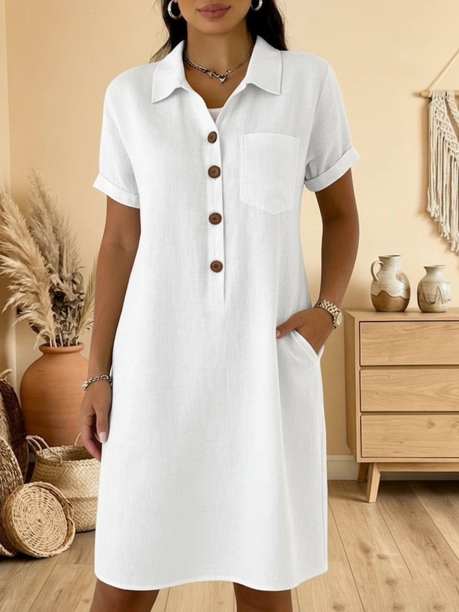 Women's Summer Comfort Casual Pocket Cotton Dress