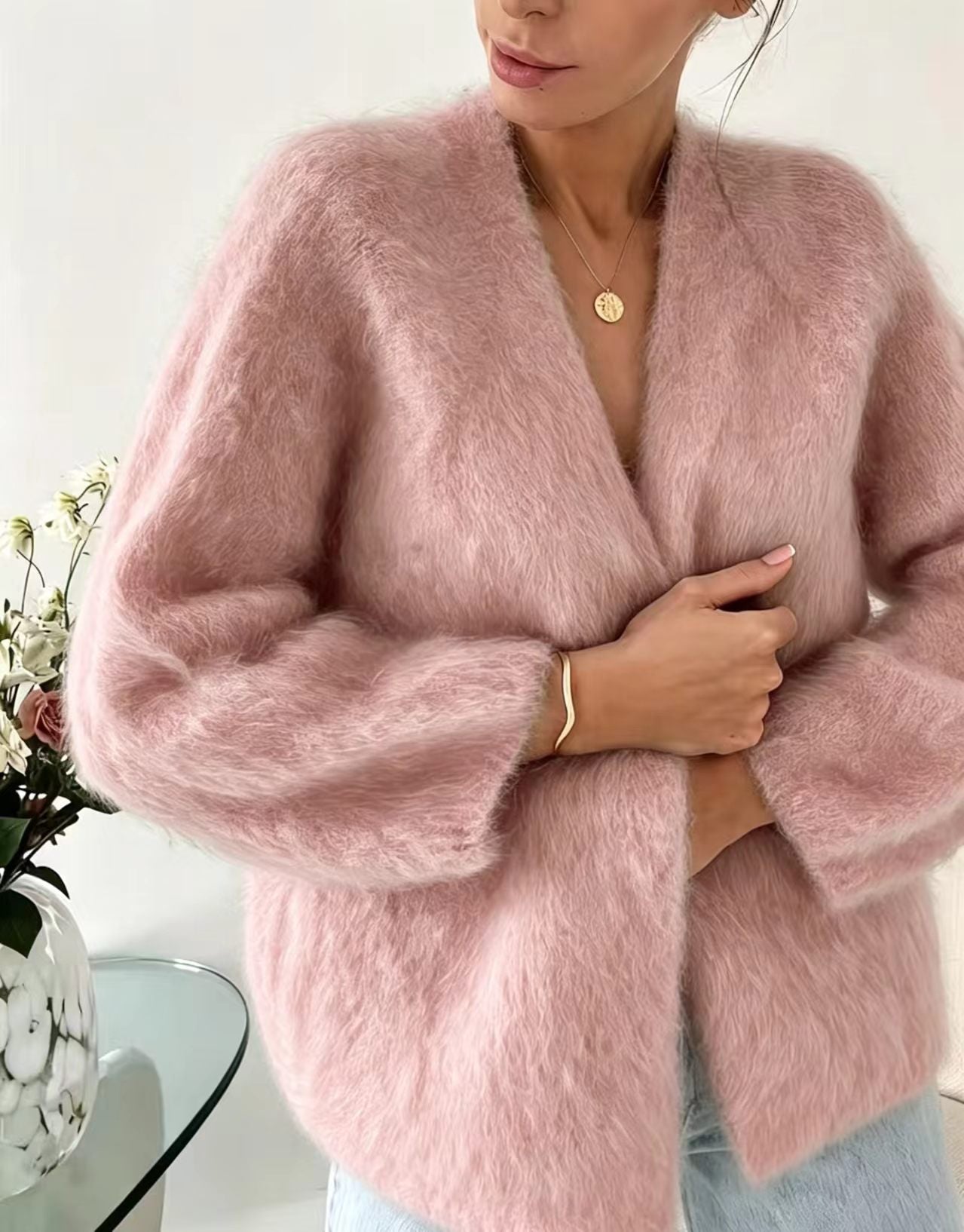 Women's Knitted Solid Color Loose Lazy Style Sweater