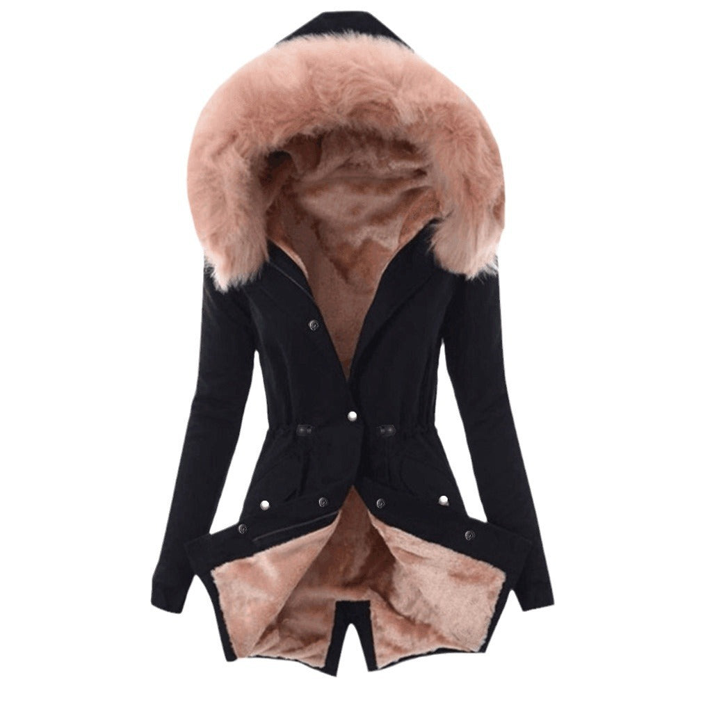 Women's Cotton Padded Parka Thick Warm Fur Coats