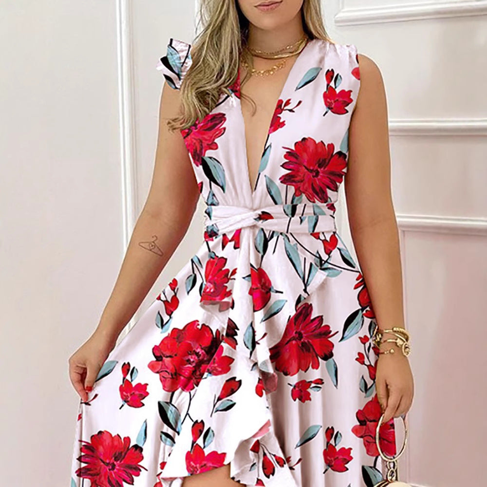 High Waist One Piece In Red Dresses