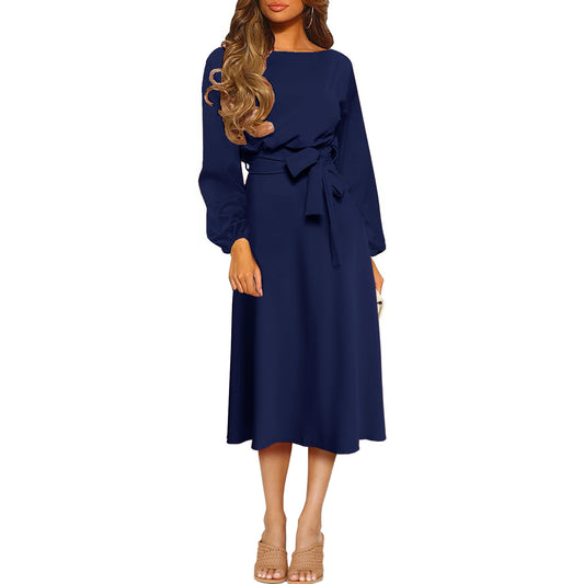 Mid-length Temperament Commute Long Sleeve High Dress