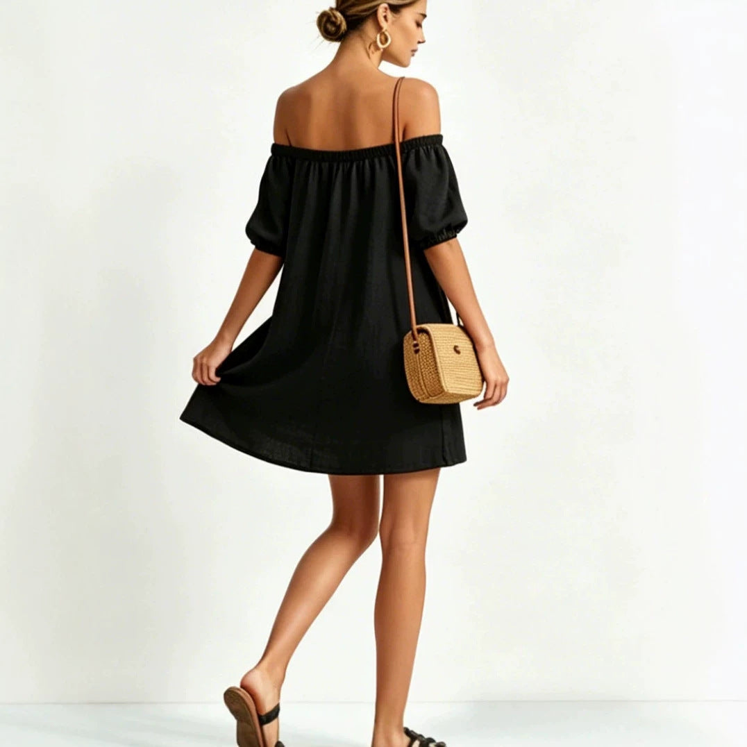 Women's Summer Cotton Linen Fashion Loose Temperament Solid Dress