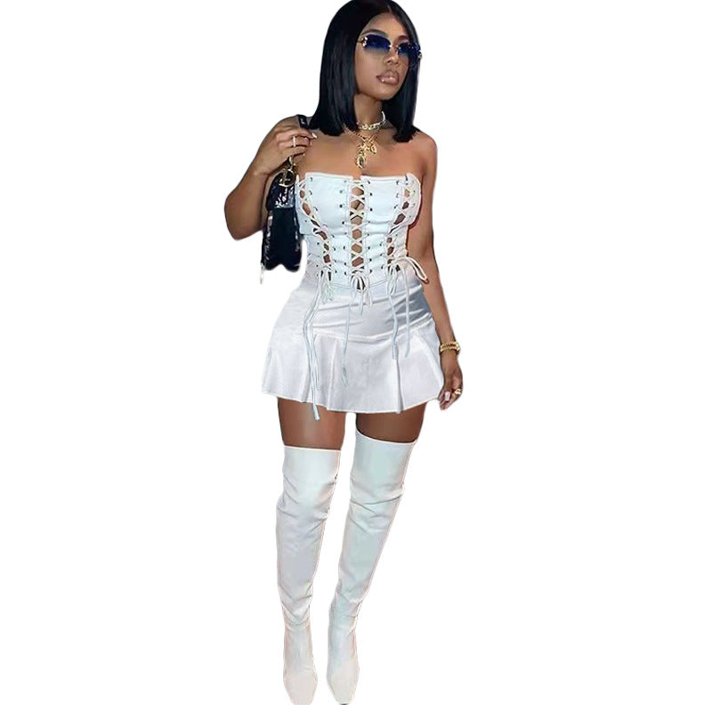 Urban Fashion Sexy Cutout Eyelet Sleeveless Dress