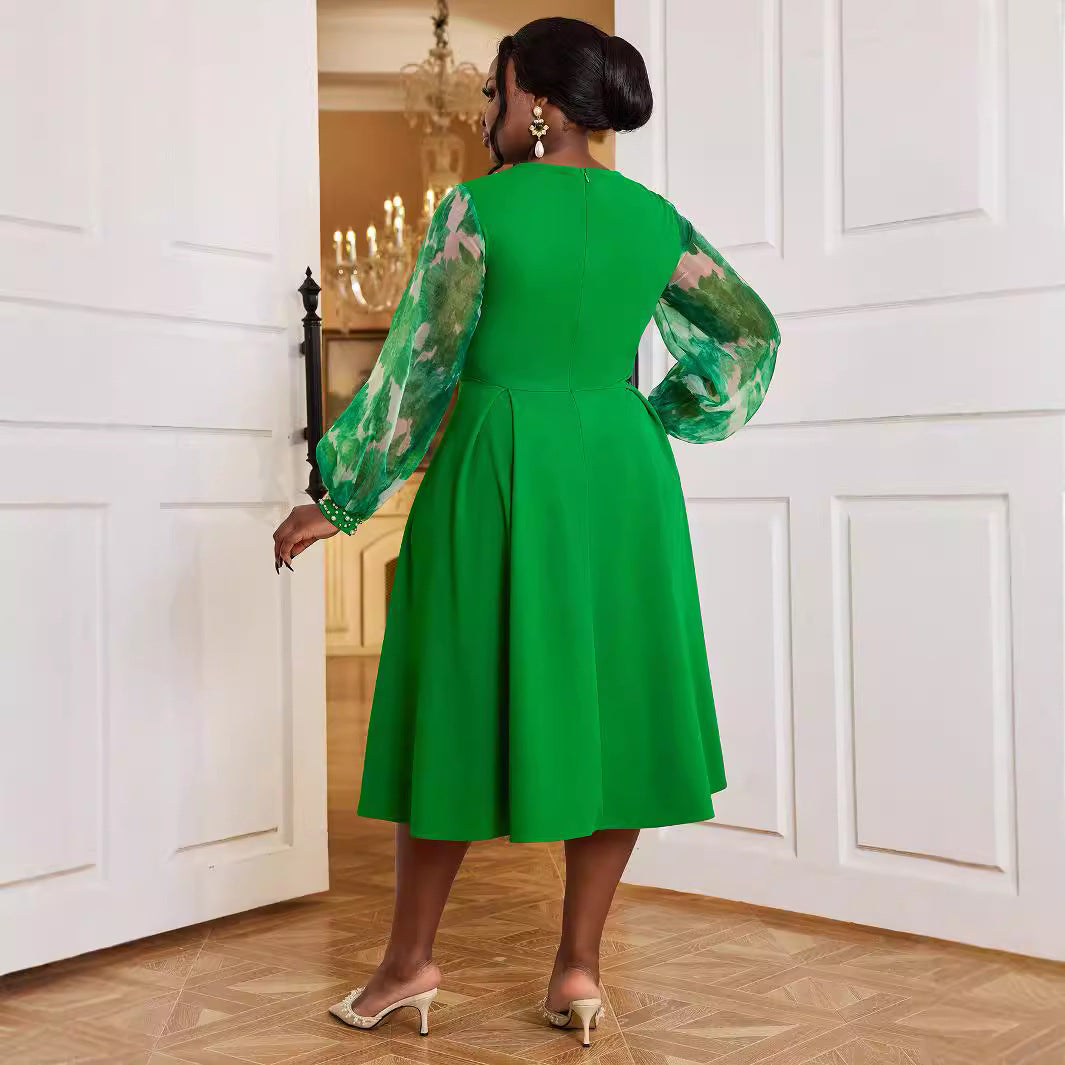 Autumn Lantern Long Sleeve Elegant Dress Dresses