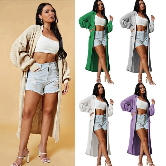 Elegant Popular New Long Pocket Loose Women's Sweater