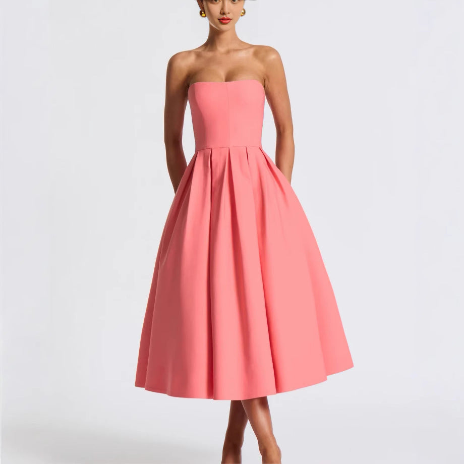 Women's Tube Dress For Summer Elegant Solid Dresses