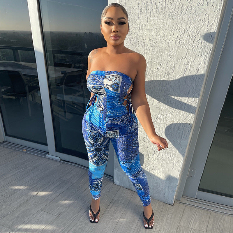 Women's Spring Fashion Casual Pleated Sexy Jumpsuits