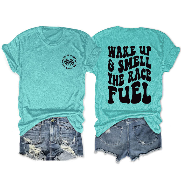 Duplex Printing Round Neck Sleeve Loose Shorts