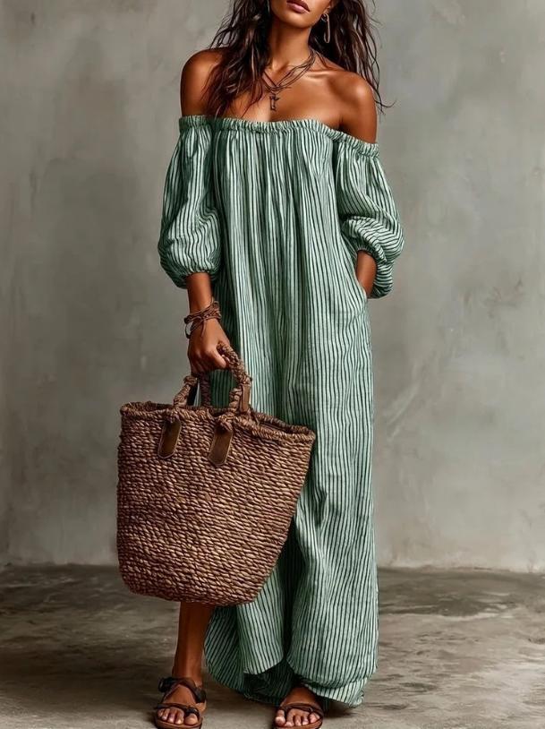Classic Women's Summer Striped Elegant Casual Dress