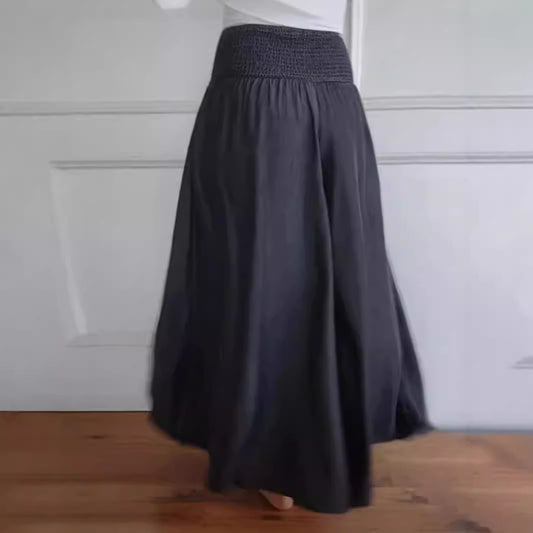 Women's Casual Smocking Wide Leg Elastic Waist Pants