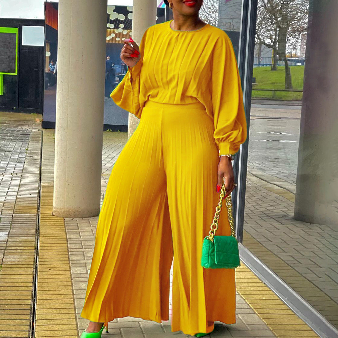 Women's Summer Loose Large Shirt Wide Leg Fashion Casual Suit