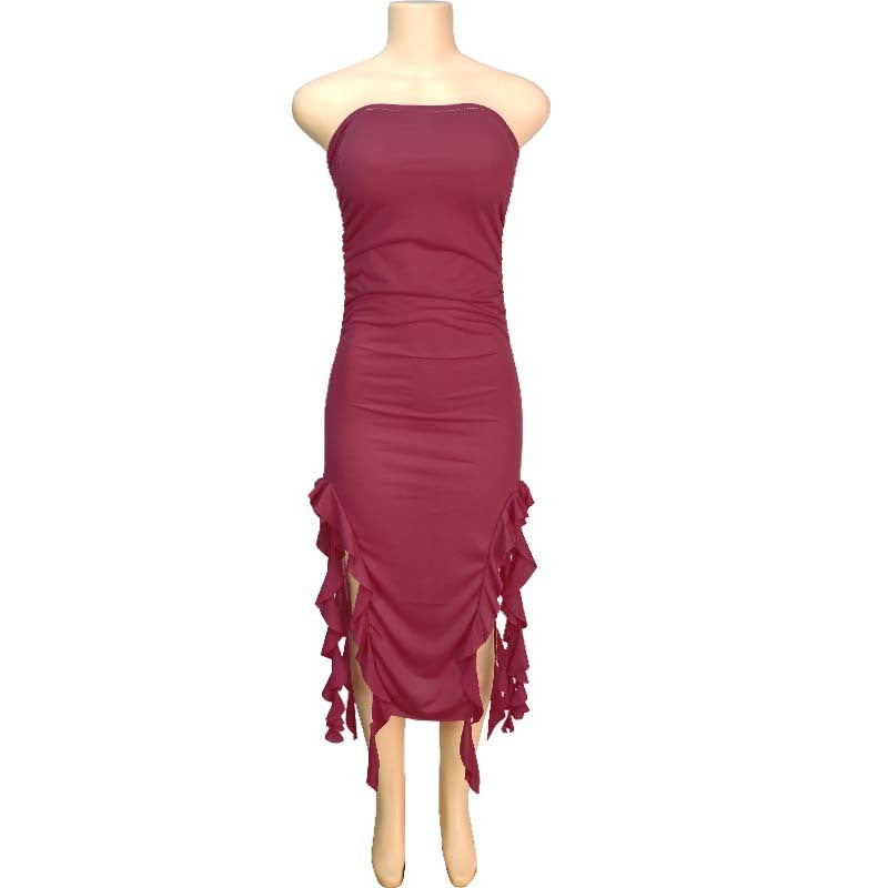Women's Fashion Sexy Personalized Chest Wrap Irregular Dresses