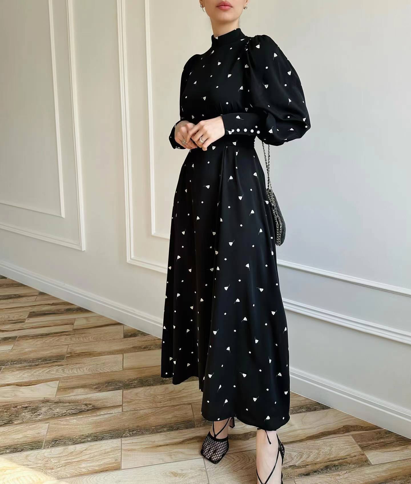 Women's Spring Dress Fashion Print Round Neck Dresses