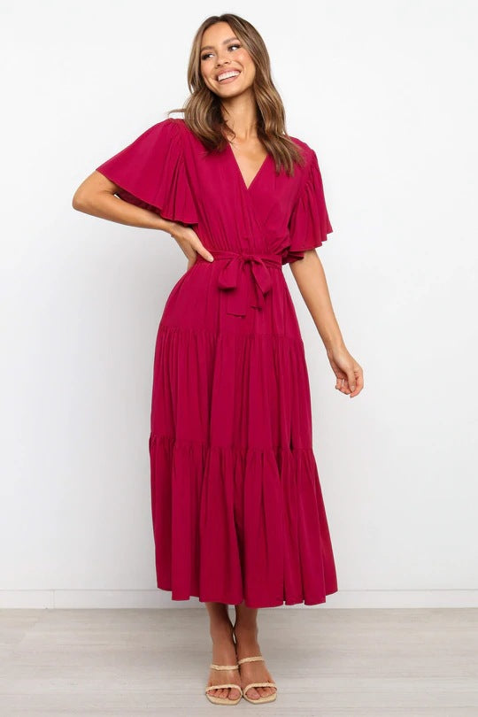 Glamorous Printed Sleeve Long Dress Bohemian Dresses