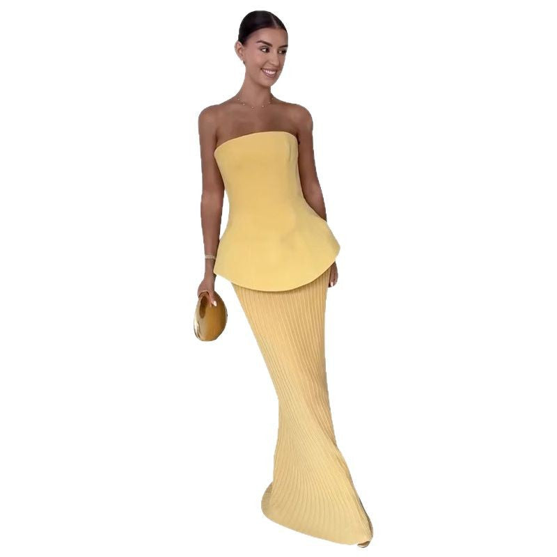 Casual Cool Glamorous Temperament Tube Pleated Suits