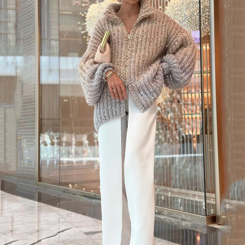 Class Elegant Classic Style Comfortable Sequined Sweaters