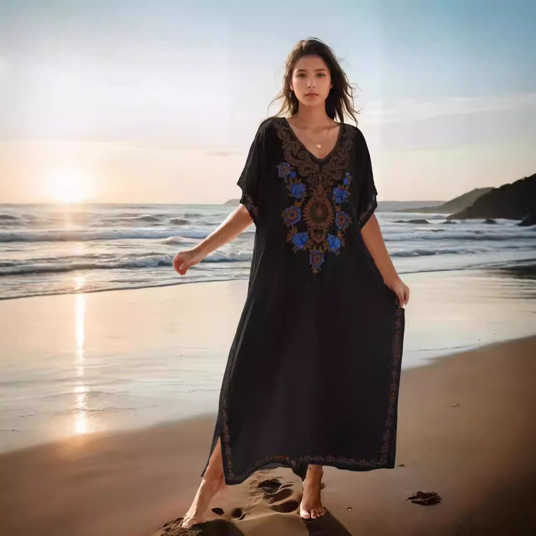 Beach Cover-up Seaside Swimwear Outer Dress Blouses
