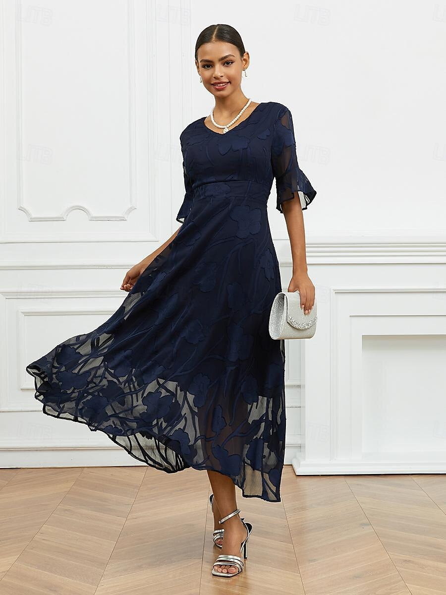 Large Swing Dress Fashionable Elegant Collar Dresses