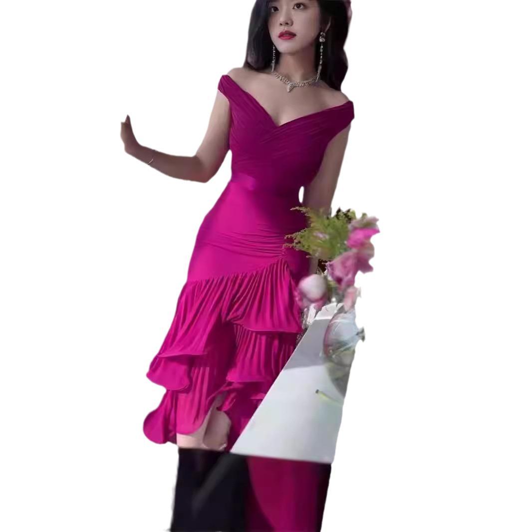 Women's Summer Sweet Style Solid Color Slim Dresses