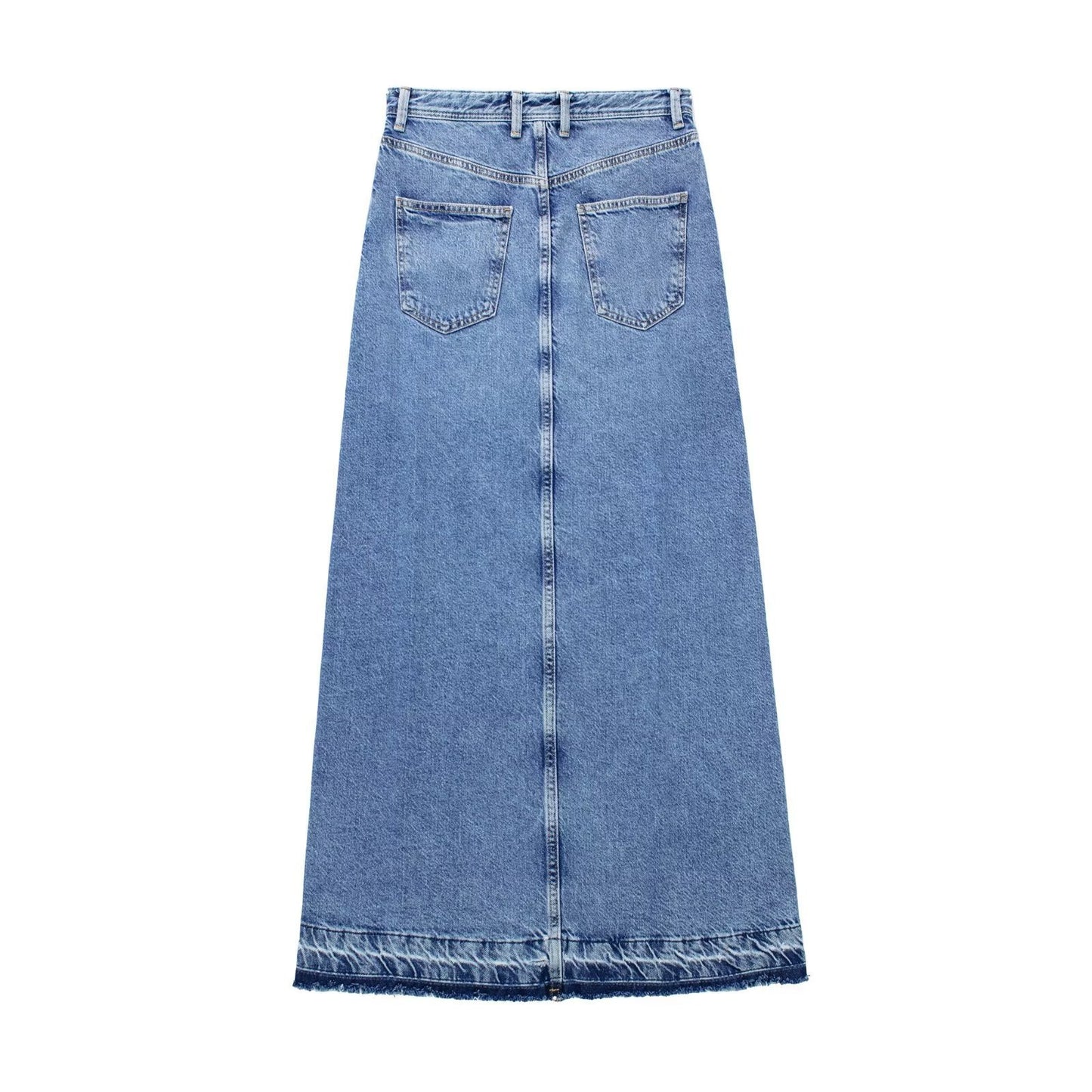 Women's High Waist Slit Design Denim Long Skirts