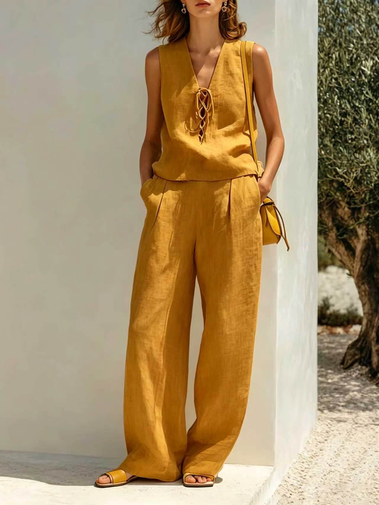 Beautiful Comfortable Classic Women's Minimalist Sleeveless Fashion Casual Suit