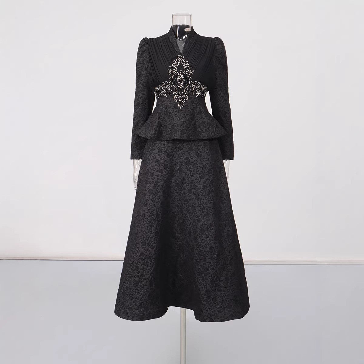 Women's Summer Elegant Retro Style Geometric Pattern Stitching Suits
