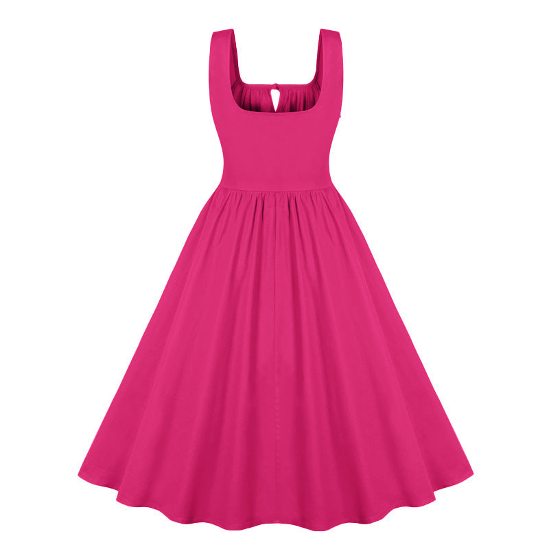 Women's Sleeveless Dress Low-cut Large Plate Autumn Dresses