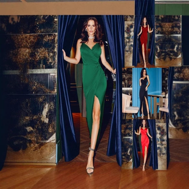 Women's Sexy Tube Backless Slit Sling Temperament Dress
