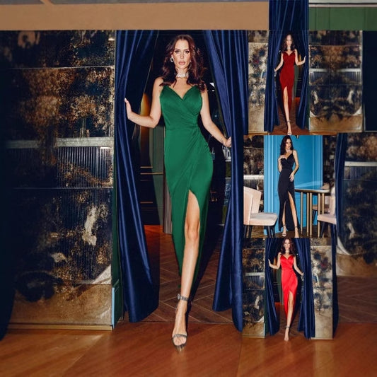Women's Sexy Tube Backless Slit Sling Temperament Dress