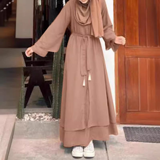 Fashion Artistic Retro Leisure Loose Crew Dresses