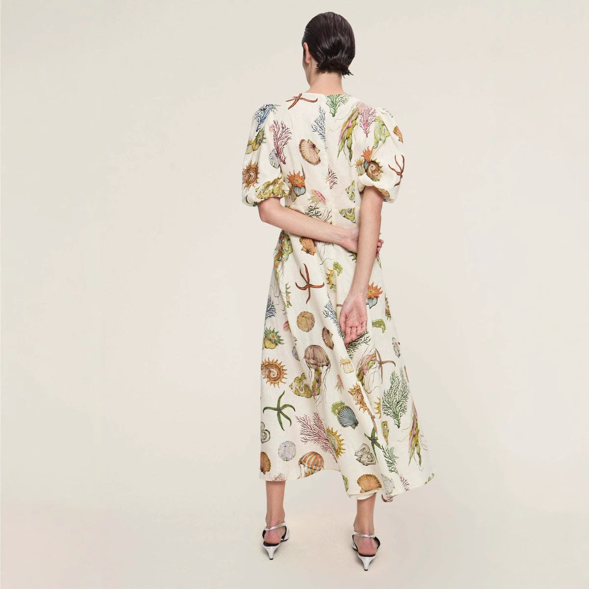 Lantern Sleeve Casual Fashion Round Neck Dresses