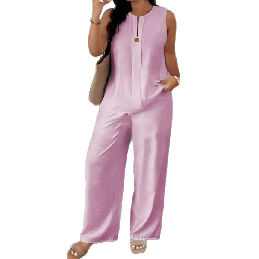 Women's Wear Comfortable Loose Wide Leg Cotton Tops