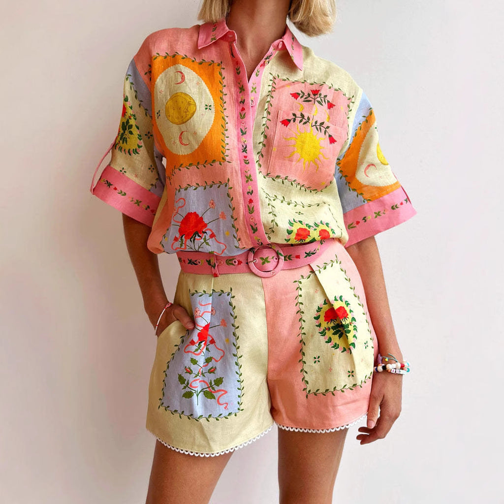Casual Charming Durable Linen Temperament Shirt Shorts