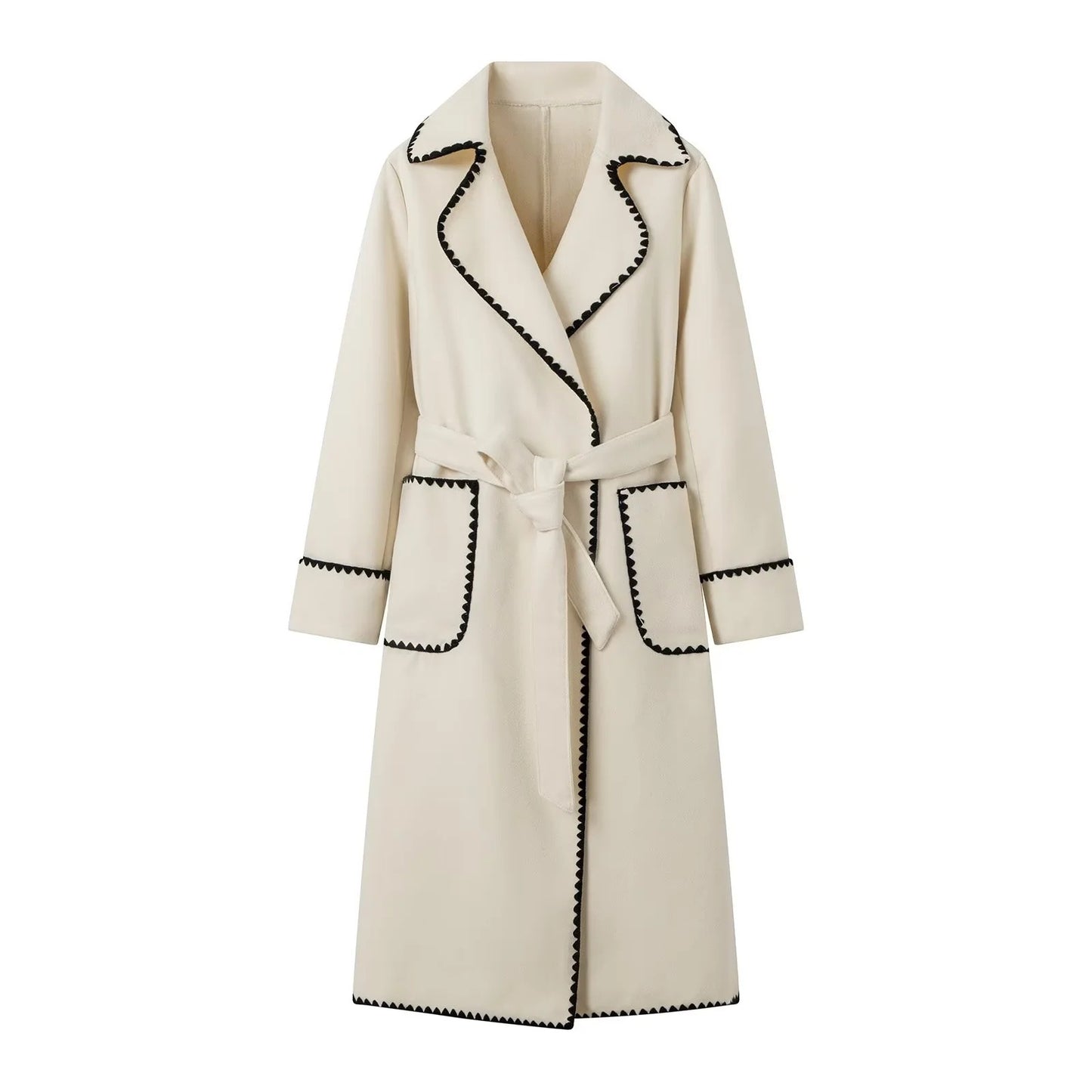 Women's Warm Long Sleeves Lapel Woolen Coats