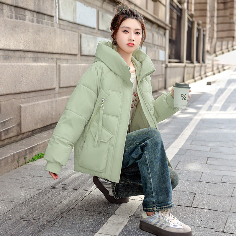 Women's Winter Korean Style Cotton Clothes Hooded Thickened Thermal Fashion Coats