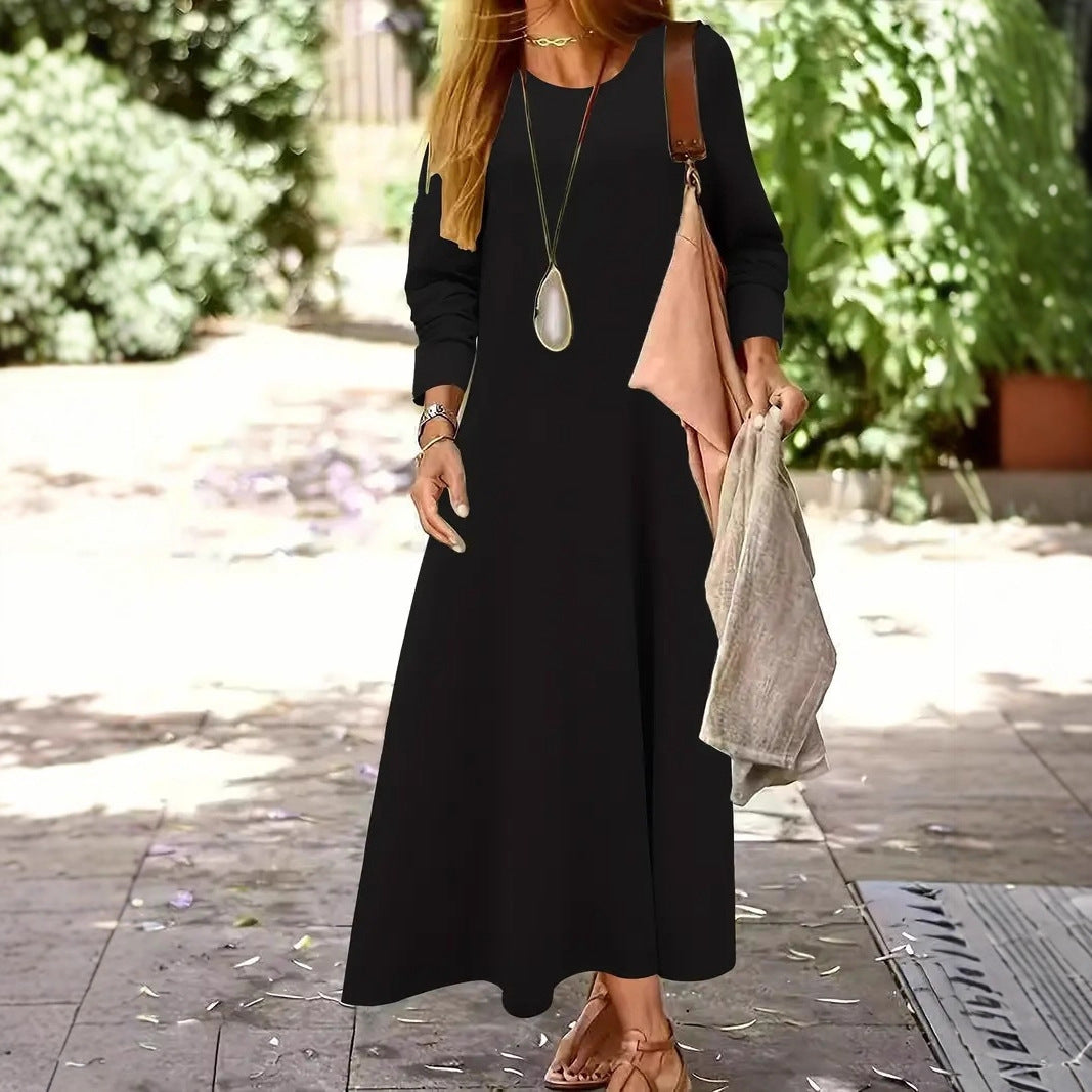 Women's Solid Color Casual Long Sleeves Fashion Dress