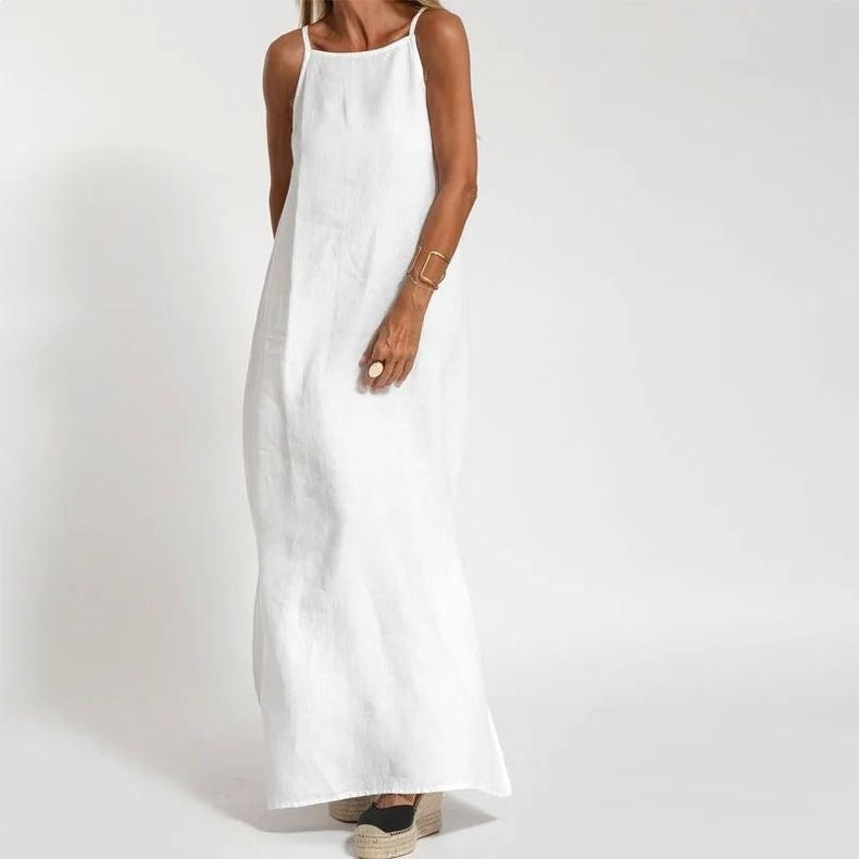 Women's Casual Cotton Linen Sleeveless High-grade Temperament Dress