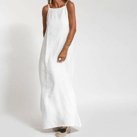 Women's Casual Cotton Linen Sleeveless High-grade Temperament Dress