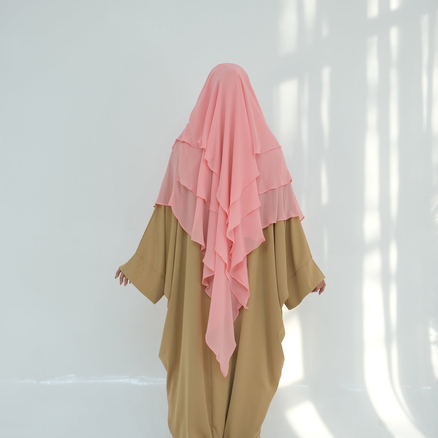 Ruffled Big Swing Headscarf Solid Color Dresses