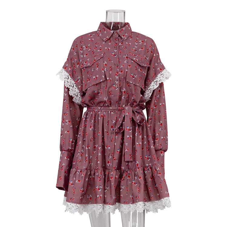 Women's Dress Fashion Polo Collar Long Sleeve Dresses