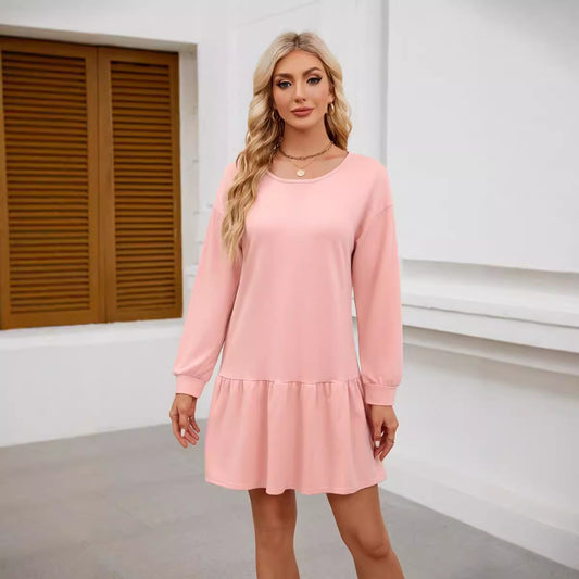 Women's Neckline Round Neck Long Sleeve Casual Dresses
