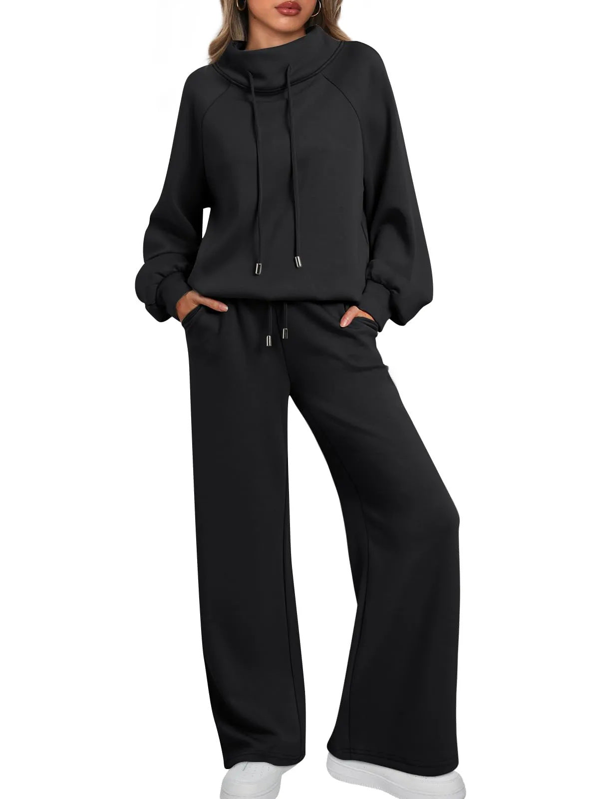 Women's Long Sleeve Wide Leg Fashion Waist Suits
